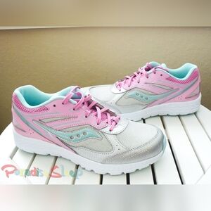 *NEW* Saucony Kids Grade School Cohesion 14 Sport Shoes- Pink & Silver - size 6M